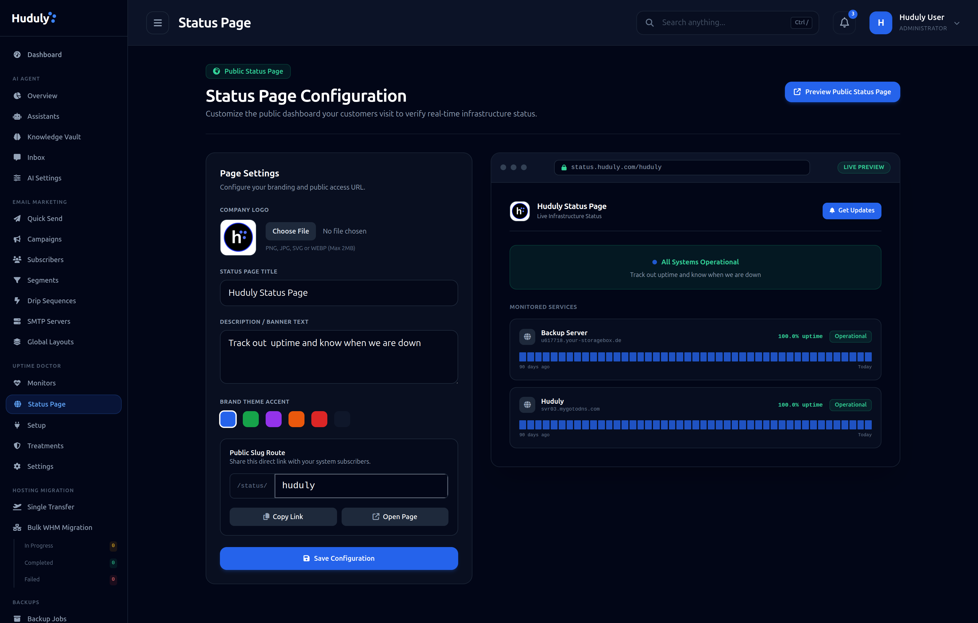 Public Status Pages